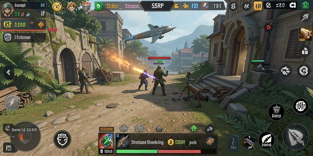 Tangkapan layar gameplay 55RP menampilkan strategi pertempuran yang mendalam dan interaktif.