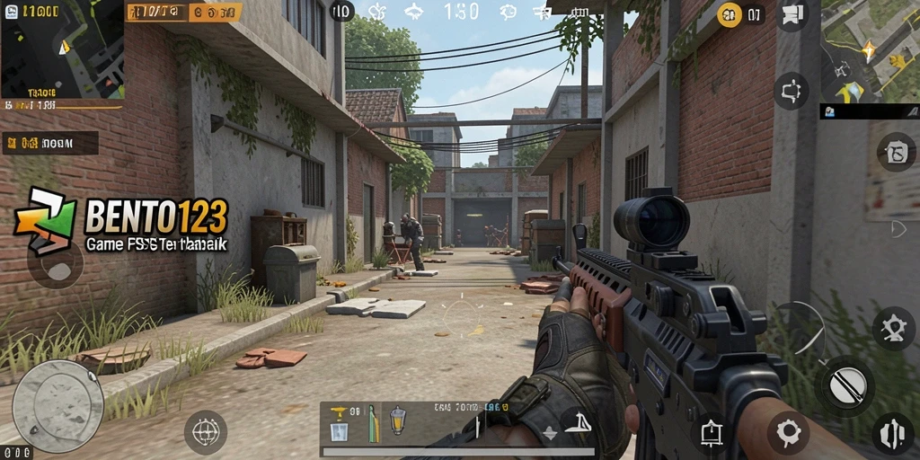 Tampilan gameplay seru dari BENTO123 dengan aksi menembak yang intens.