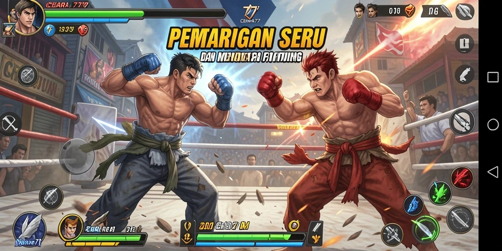 Tangkapan layar CEMARA77 menunjukkan aksi pertarungan yang mendebarkan.