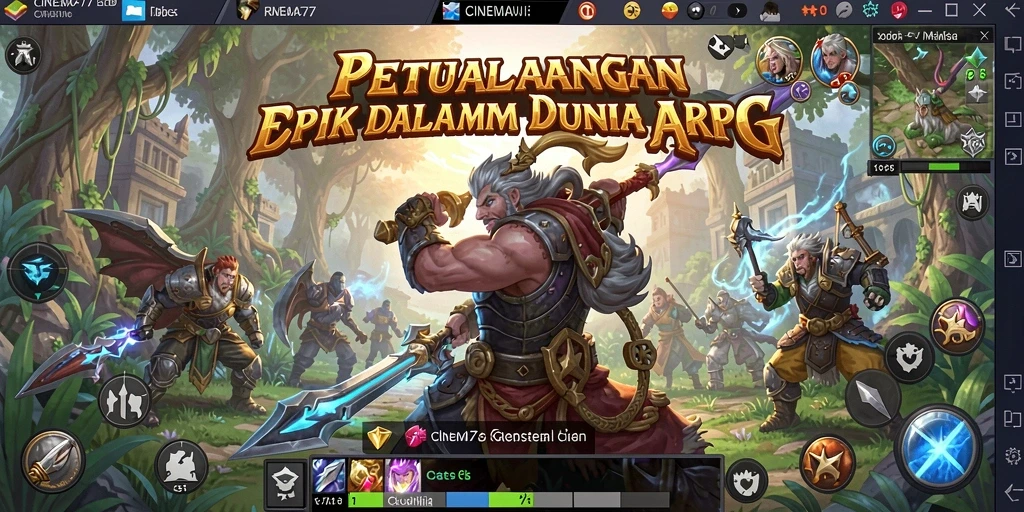 Tampilan gameplay CINEMA77 yang seru dan mendebarkan di dunia ARPG.