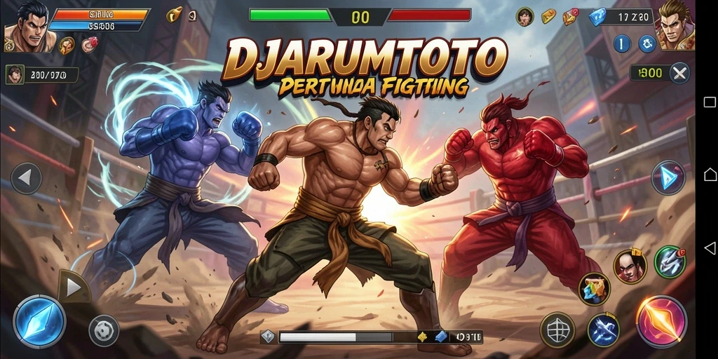 Screenshot gameplay DJARUMTOTO yang mendebarkan di medan pertarungan.