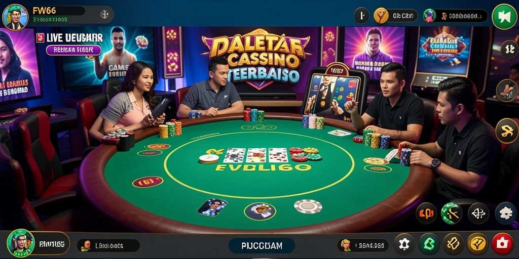 Gameplay FW66 dengan dealer langsung di Live Casino yang seru.