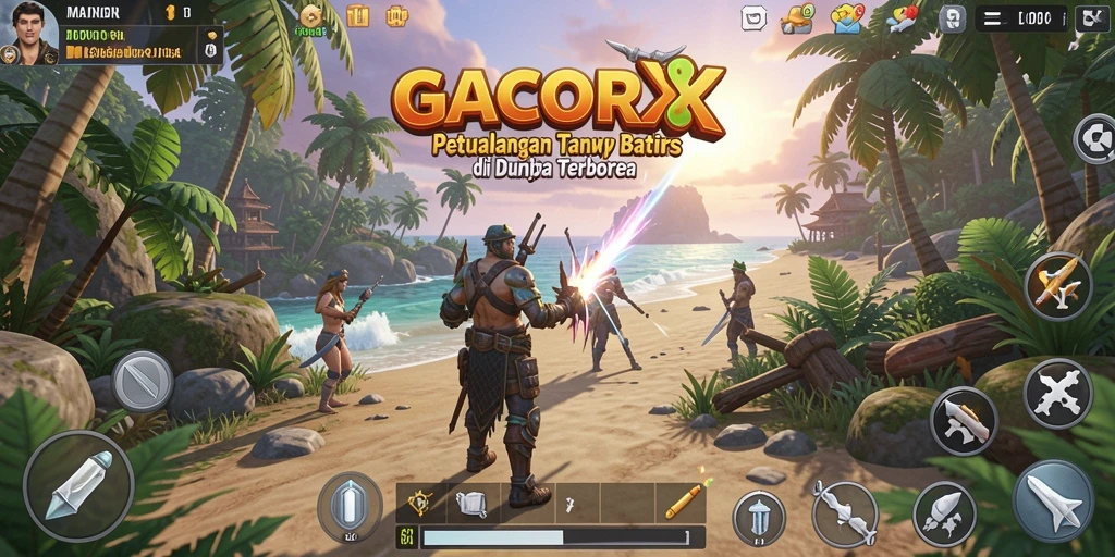 Screenshot GACORX menampilkan pemain menjelajahi dunia terbuka yang luas.