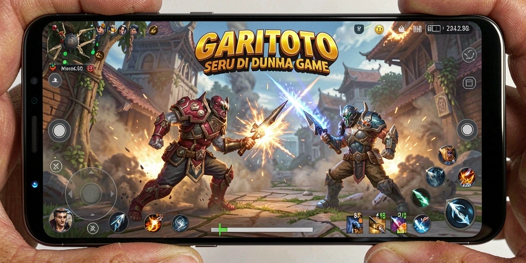 Gameplay GARITOTO menampilkan pertarungan intens antar karakter yang berbeda.