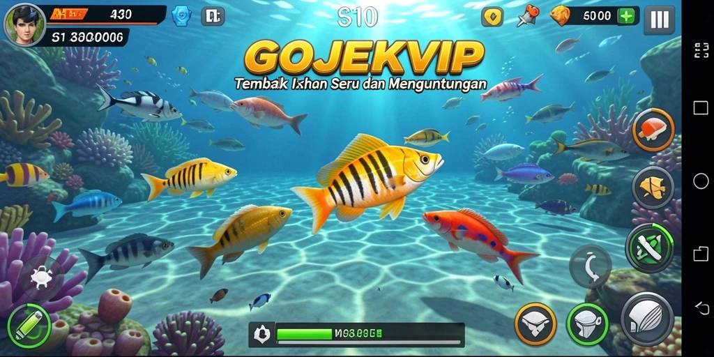 Gameplay menarik Tembak Ikan di GOJEKVIP dengan grafis yang memukau.