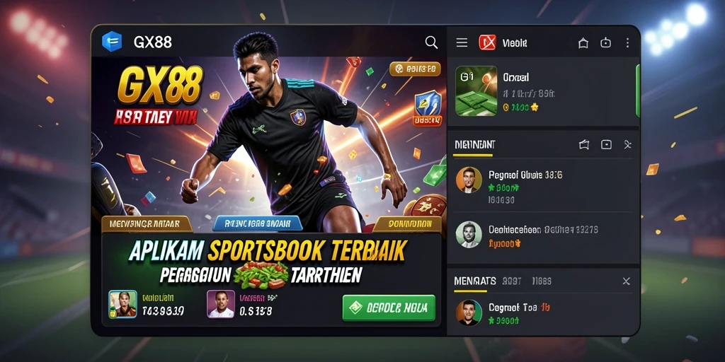 Tampilan menarik dari aplikasi GX88 saat bertaruh olahraga.
