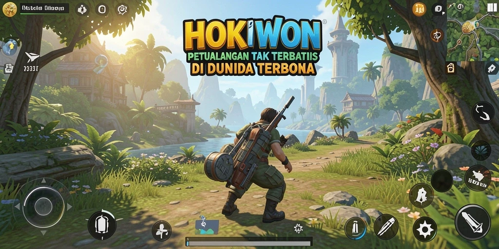 Gameplay HOKIWON yang menampilkan dunia terbuka yang memukau.