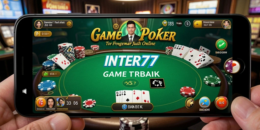 Screenshot INTER77 menampilkan aksi seru permainan Poker yang mendebarkan.