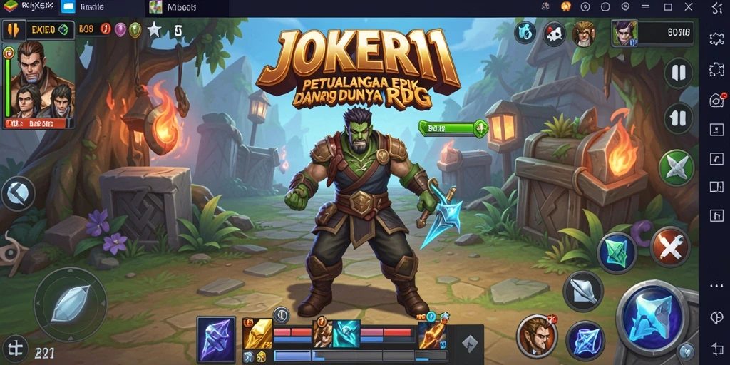 Tampilan epic dari pertarungan dalam JOKER11 RPG.