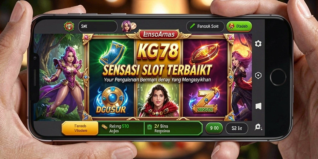 Tampilan gameplay KG778 yang menarik dengan simbol slot berkilau.