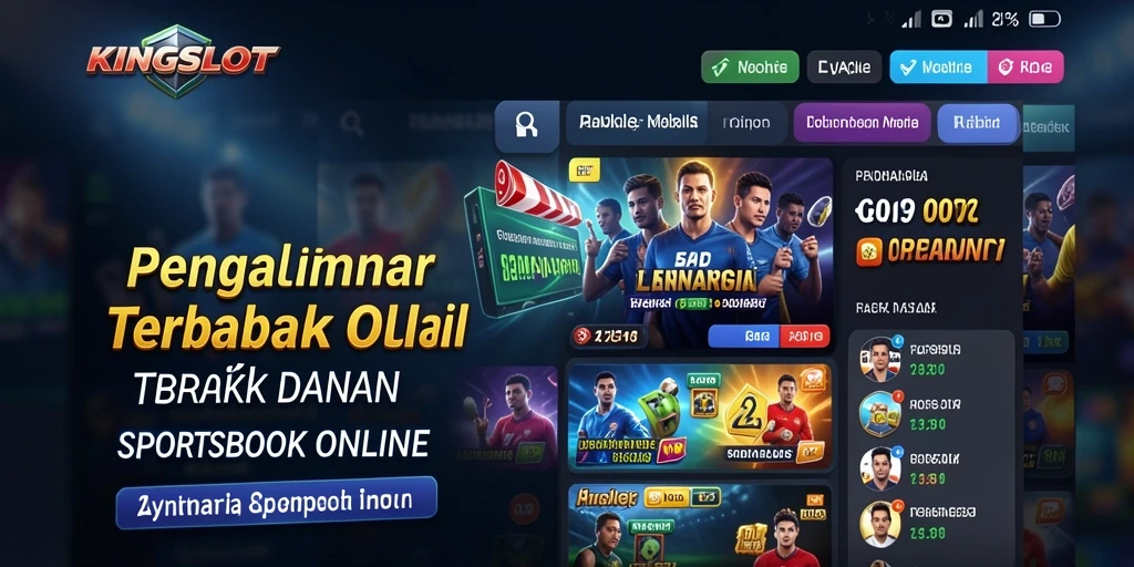 Tampilan layar utama KINGSLOT dengan opsi taruhan olahraga.