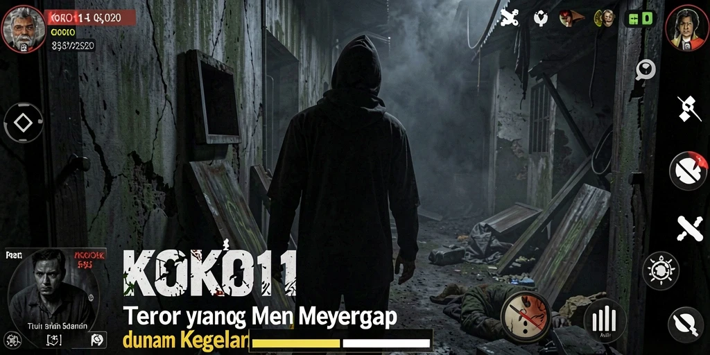 Screenshot menunjukkan gameplay KOKO11 yang mencekam dan penuh ketegangan.