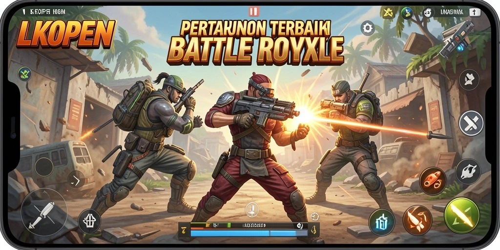Screenshot gameplay menunjukkan pertarungan intens di medan perang.