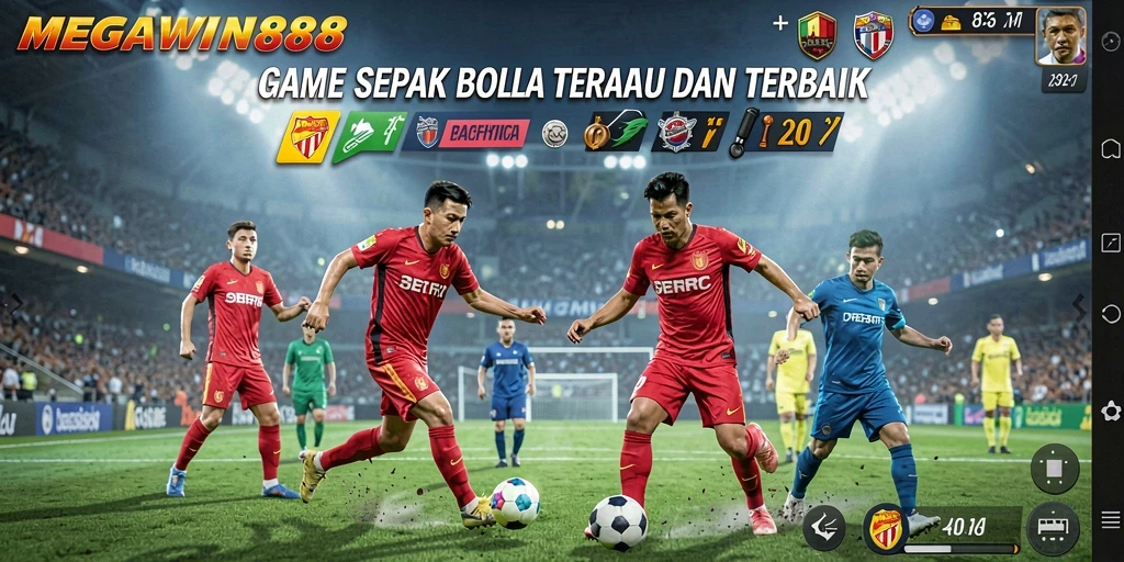 Gameplay seru MEGAWIN888 dalam aksi sepak bola.