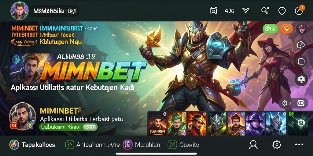 Tampilan antarmuka pengguna MIMINBET yang intuitif dan modern.