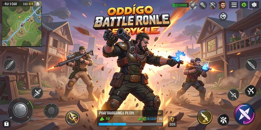 Tampilan gameplay ODDIGO yang menegangkan dalam pertempuran Battle Royale.