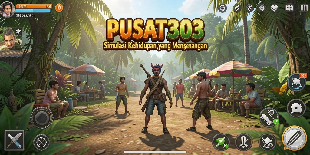 Tampilan permainan PUSAT303 yang menarik dengan elemen simulasi kehidupan.