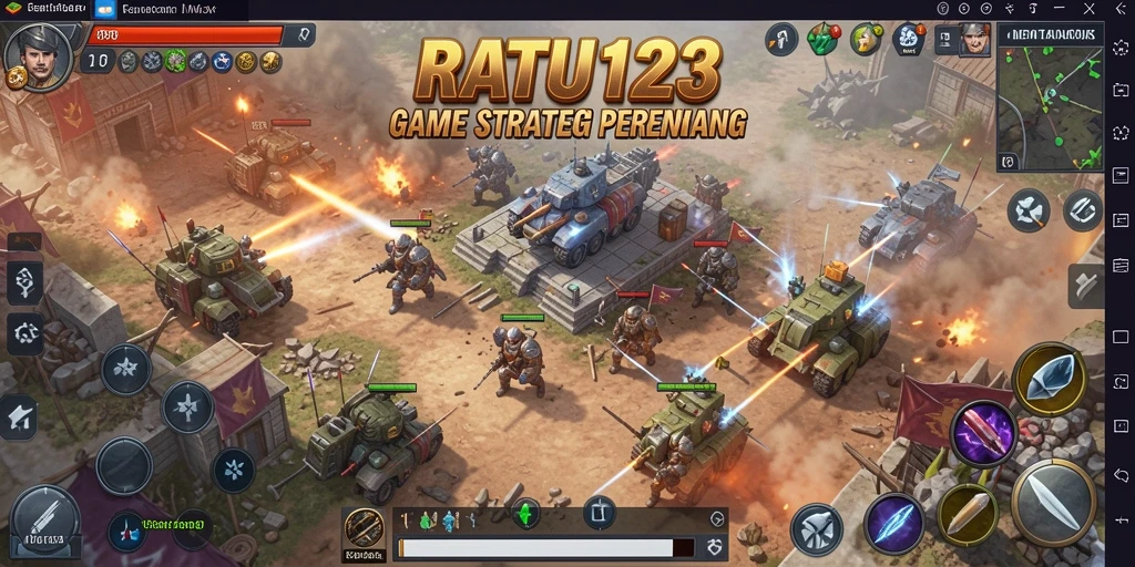 Tampilan gameplay menarik dari RATU123 dengan pertempuran strategi.