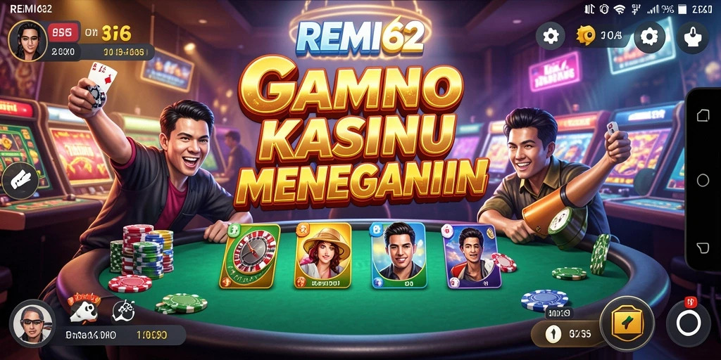 Tampilan dominan gameplay Kasino yang menegangkan di REMI62.