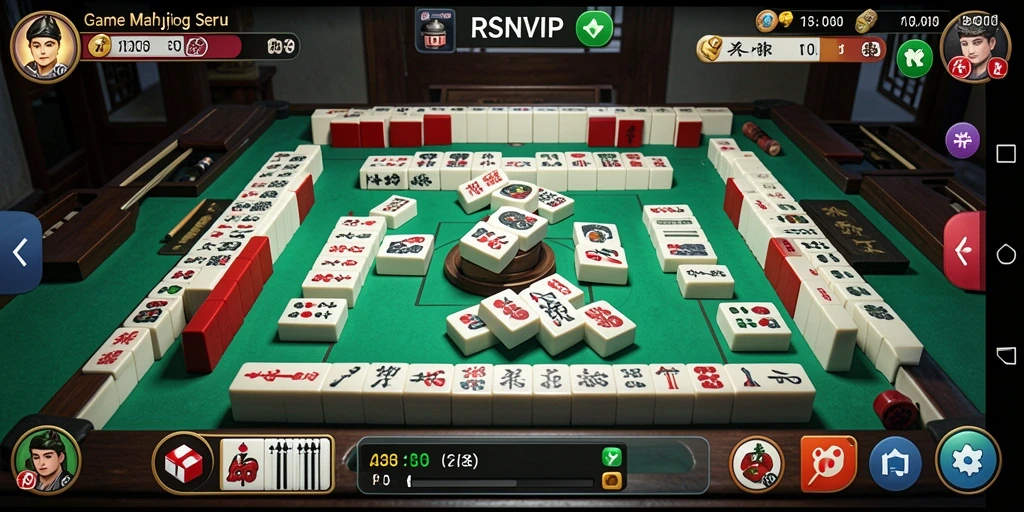 Tampilan gameplay Mahjong yang seru di RSNVIP.