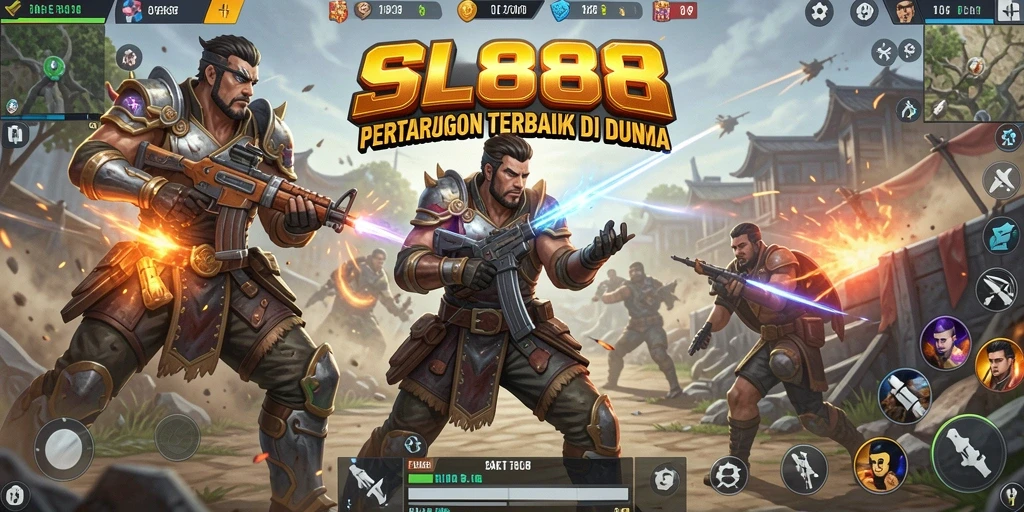 Pertarungan menarik di pulau tropis dalam game Battle Royale.