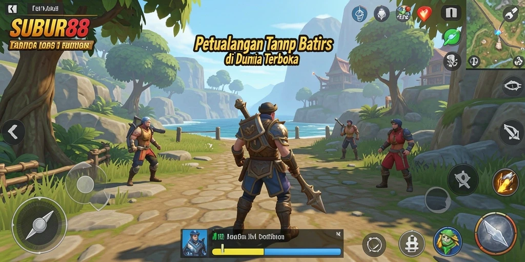 Screenshot SUBUR88 menampilkan dunia terbuka yang luas dan indah.