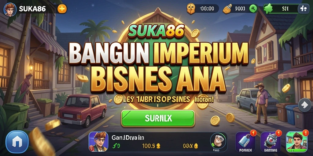Screenshot gameplay SUKA86 menampilkan dinamika bisnis yang menantang.