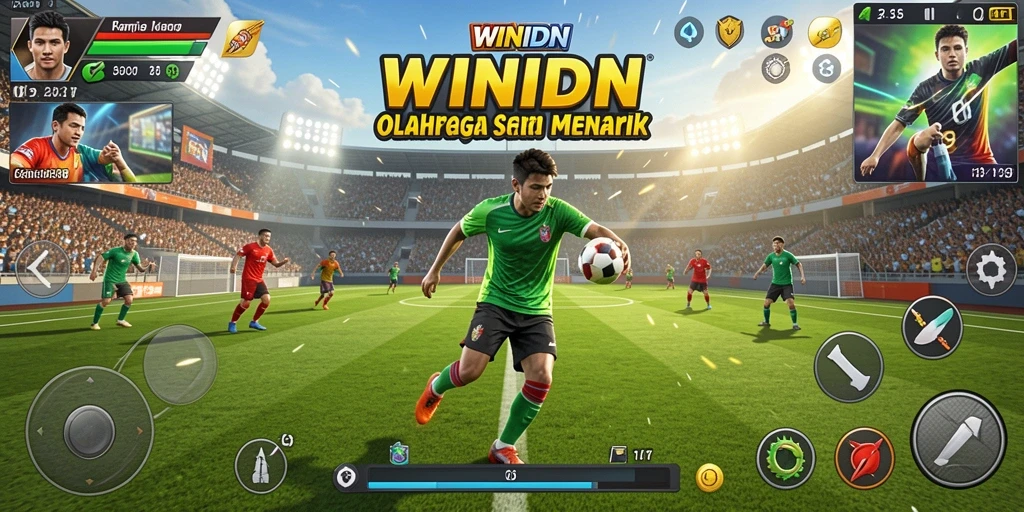 Tampilan gameplay seru dalam WINIDN yang menampilkan berbagai cabang olahraga.
